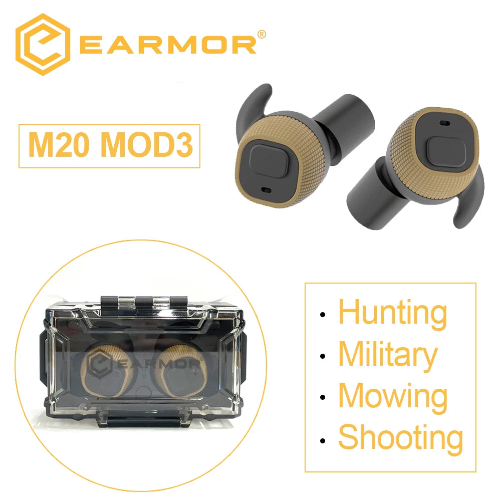 EARMOR M20 Electronic Tactical Earplugs – Hearing Protection for Shooting & Hunting