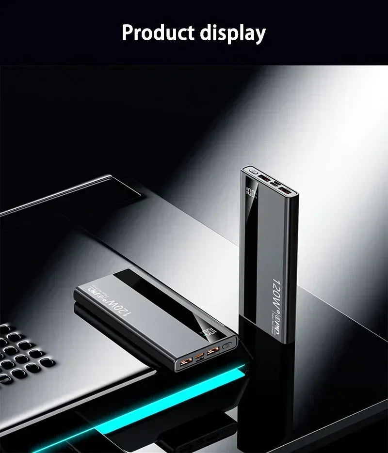 120W Fast Charging Power Bank – 200,000mAh Portable Charger with LED Display