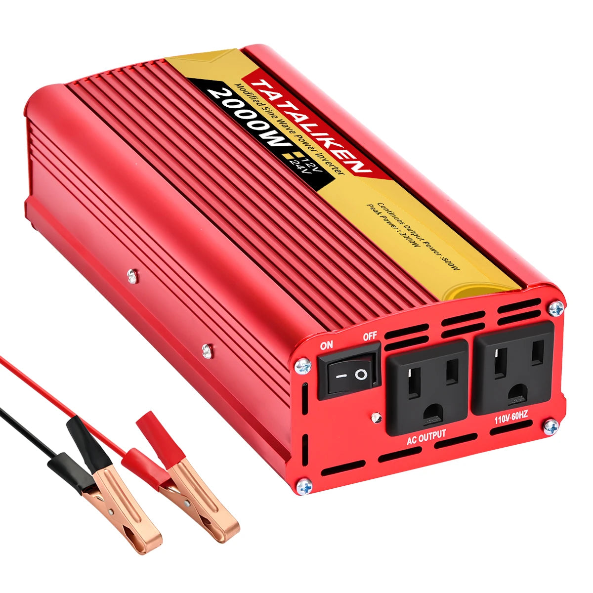 Car Power Inverter 600W–2500W – 12V DC to 110V/220V AC Converter with Dual USB