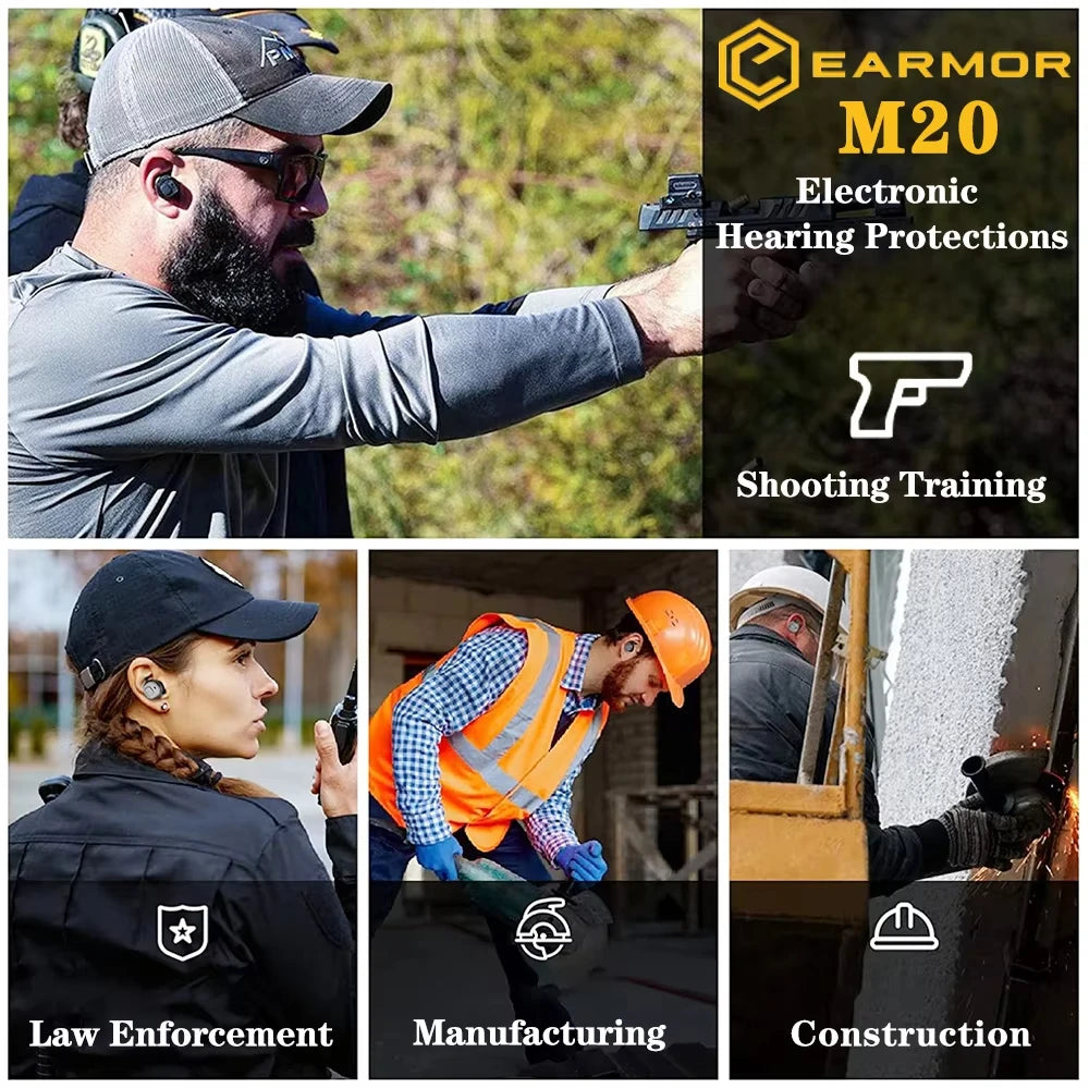 EARMOR M20 Electronic Tactical Earplugs – Hearing Protection for Shooting & Hunting