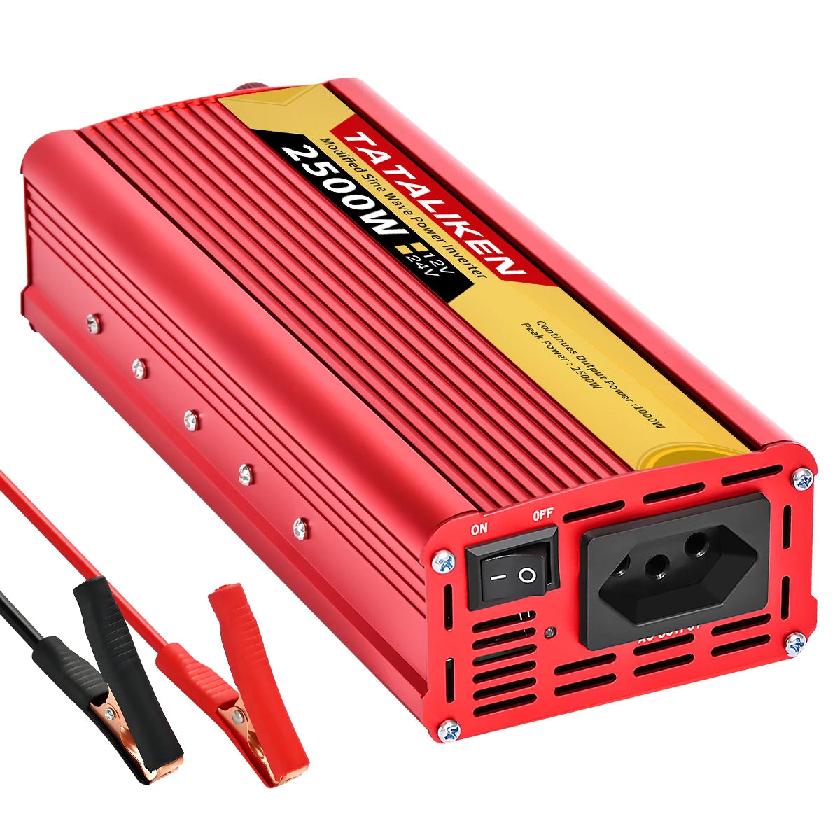 Car Power Inverter 600W–2500W – 12V DC to 110V/220V AC Converter with Dual USB