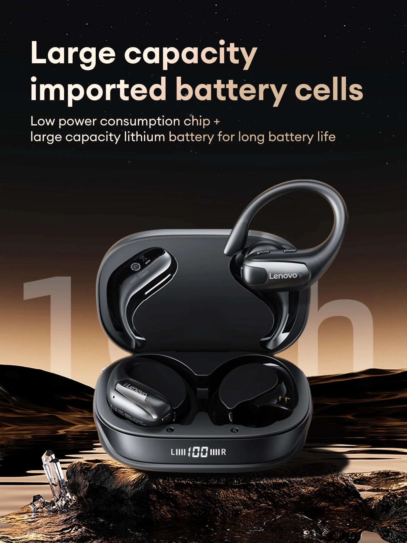 Lenovo EA305 Wireless Earphones – Bluetooth 5.4 OWS Open-Ear Gaming & Sport Headset